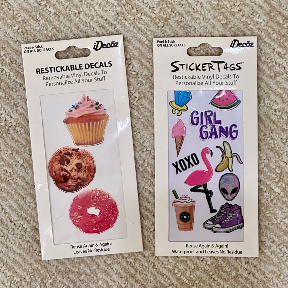 iDecoz restickable decals and sticker tags